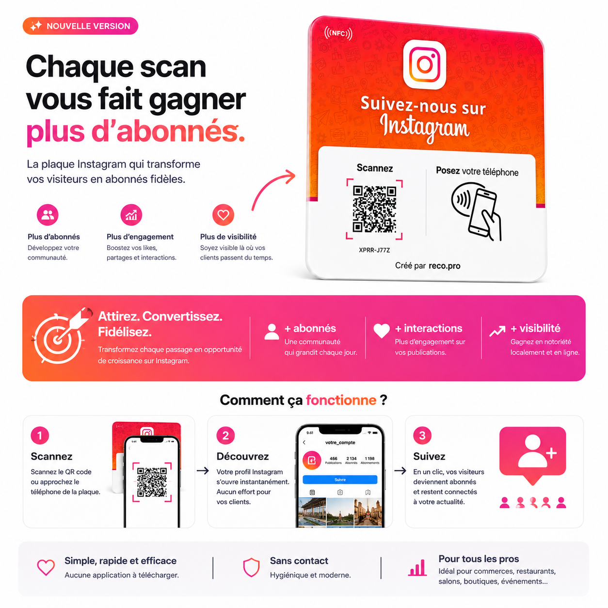 Plaque NFC Instagram
