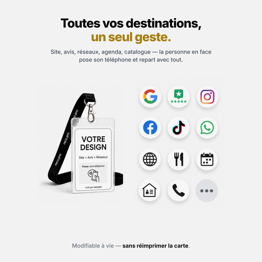 Carte de visite NFC personnalisée Reco.pro (Mini-site inclus)