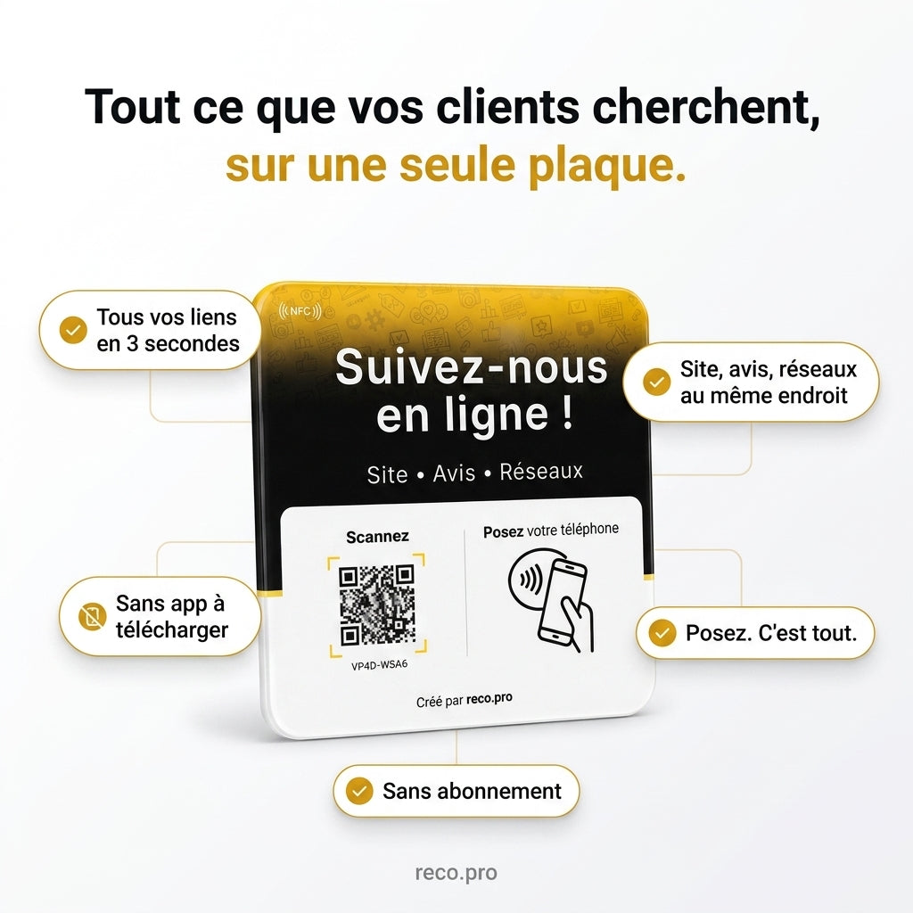 Plaque Reco.pro Multi-liens avec mini-site