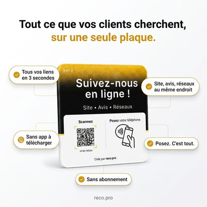 Plaque Reco.pro Multi-liens avec mini-site