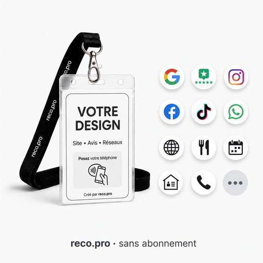 Carte de visite NFC personnalisée Reco.pro (Mini-site inclus)