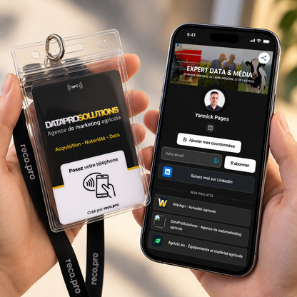 Carte de visite NFC personnalisée Reco.pro (Mini-site inclus)